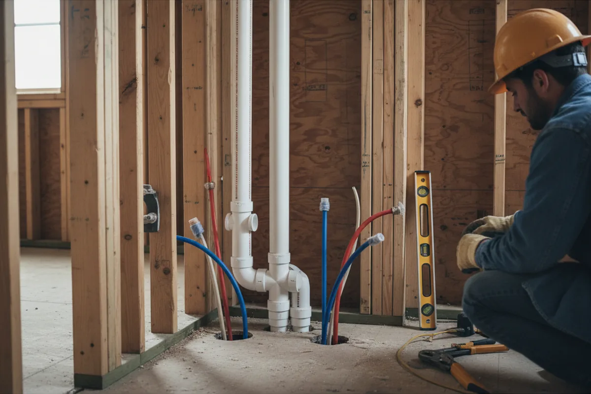 Drain and supply rough-in during Leak Detection in Concord